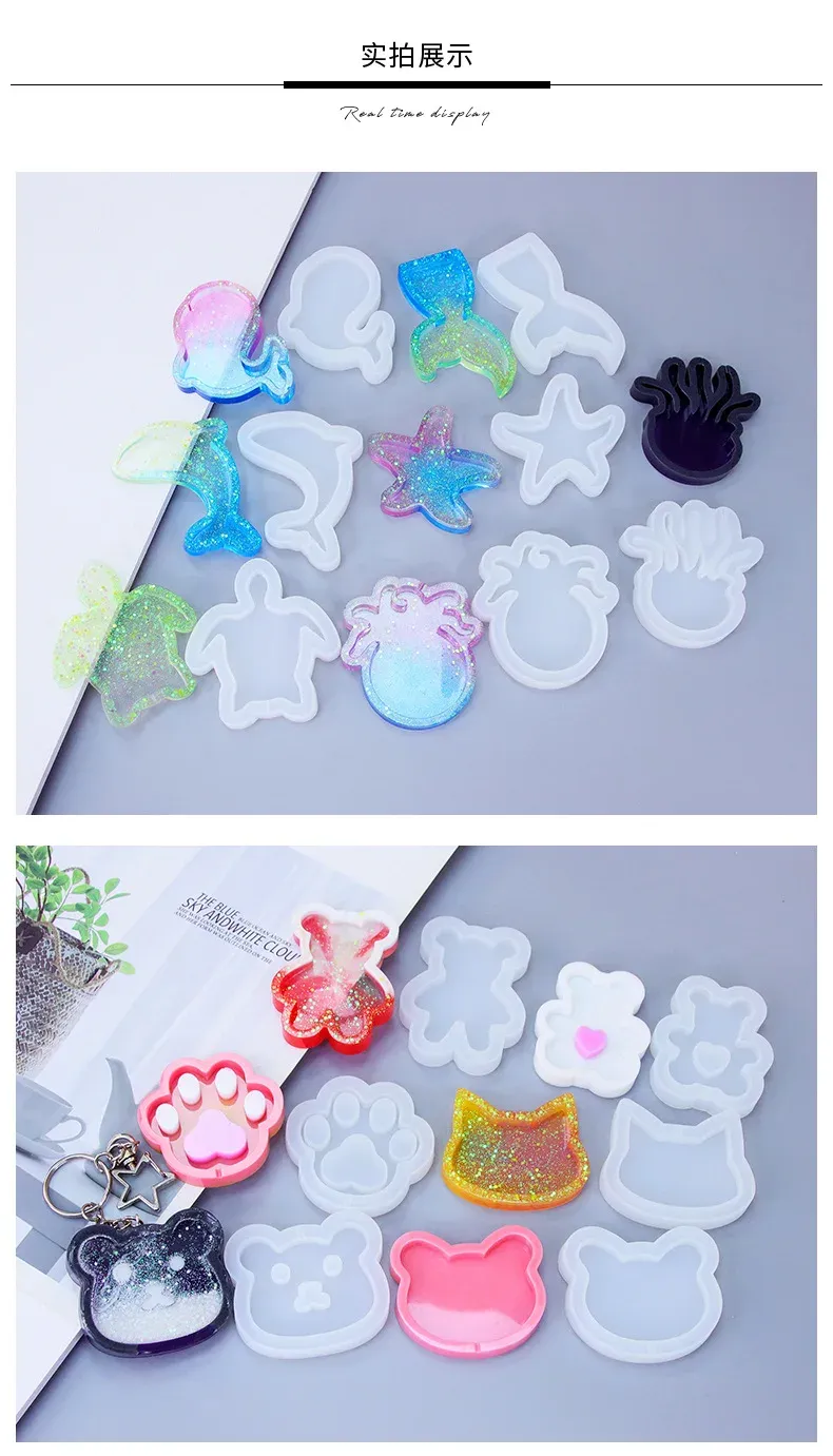 Moule silicone shaker sucette étoile ours pour porte-clés