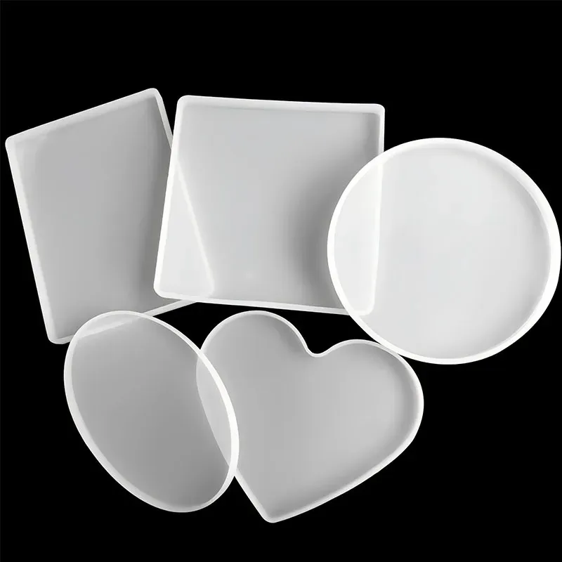 Moule silicone sous-verre cœur rond carré rectangle
