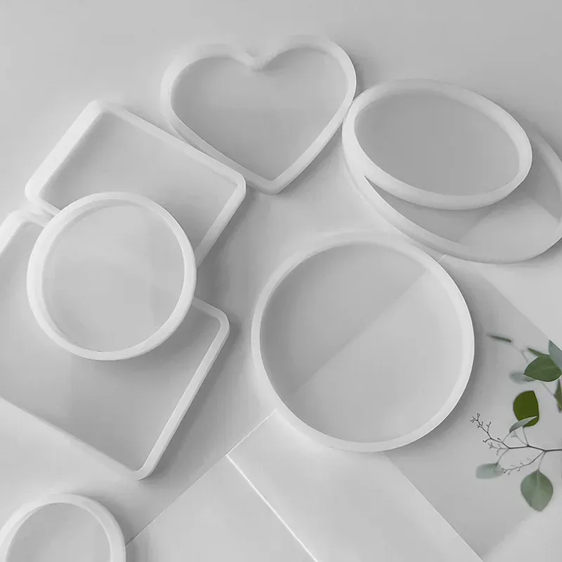 Moule silicone sous-verre cœur rond carré rectangle