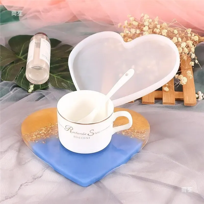 Moule silicone sous-verre cœur rond carré rectangle