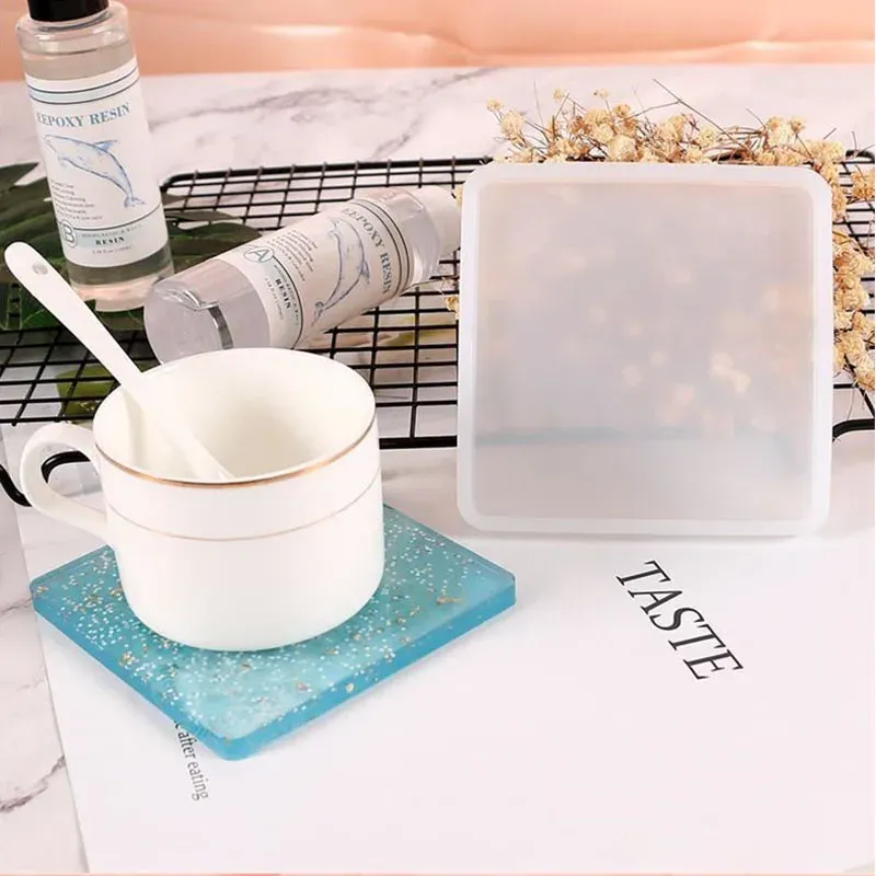 Moule silicone sous-verre cœur rond carré rectangle