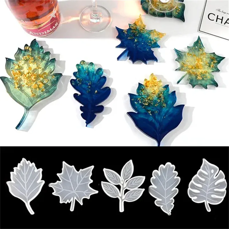 Moule silicone sous-verre érable tropical béton résine