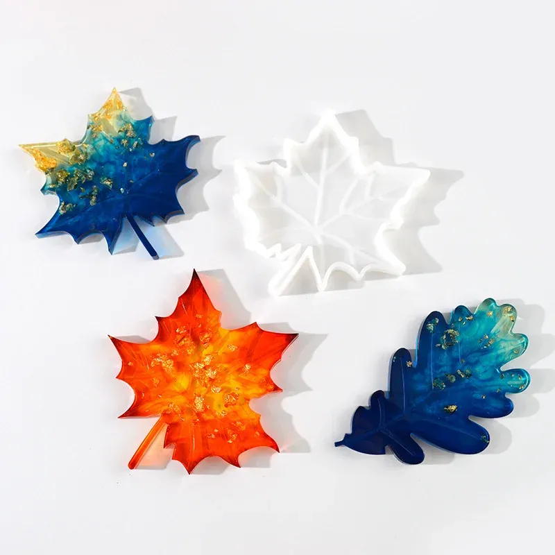 Moule silicone sous-verre érable tropical béton résine