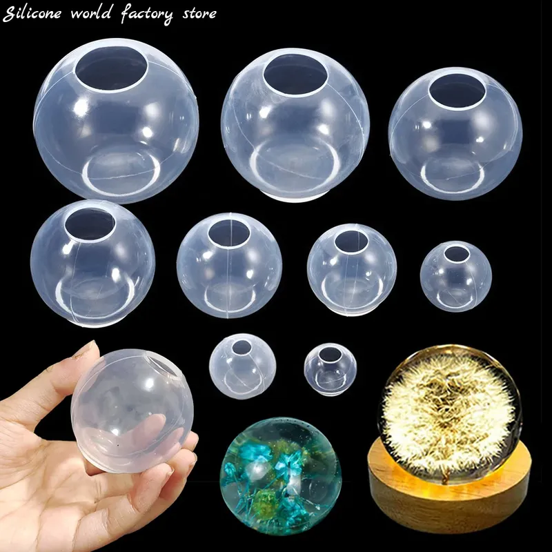 Moule silicone sphère 20 à 100 mm pour bijoux résine