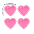 Moule silicone stylo marque-page porte-clés cœur – Couleur 4pcs Heart Mold