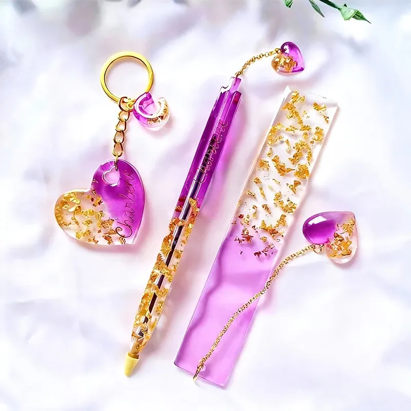 Moule silicone stylo marque-page porte-clés cœur