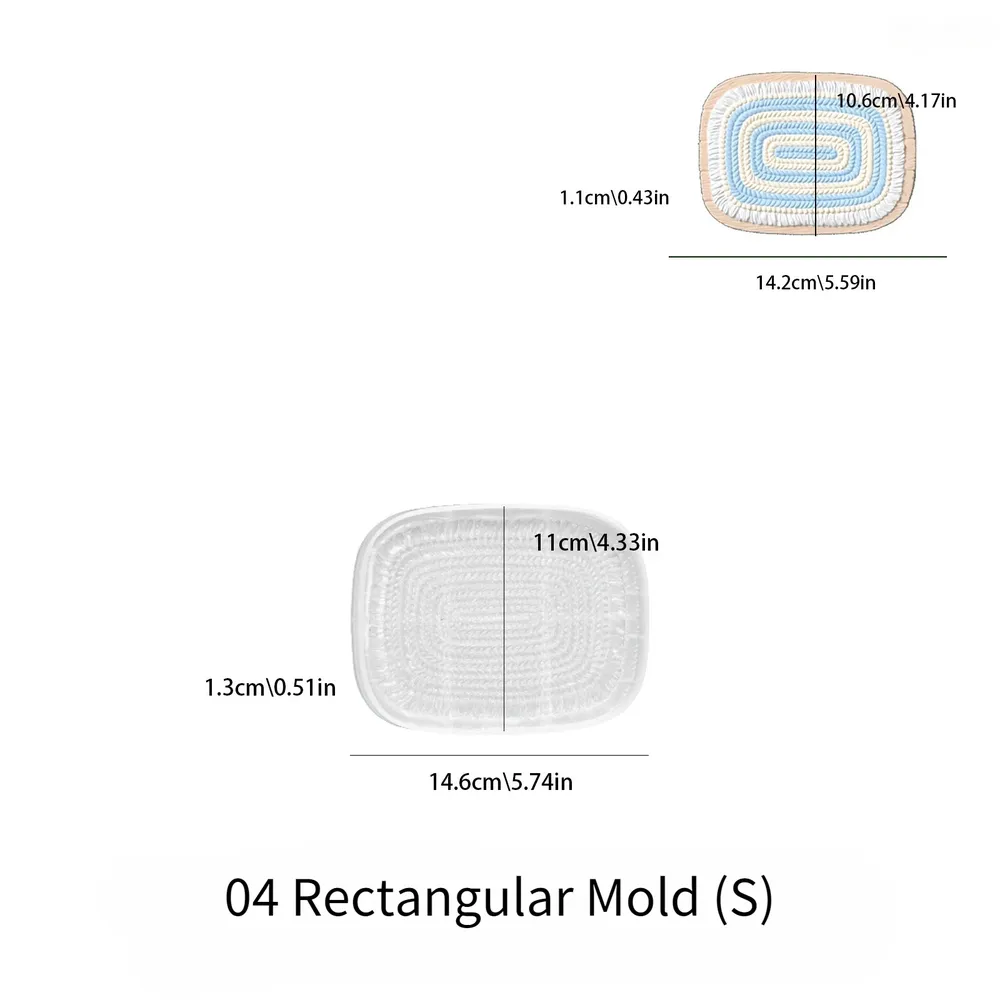 Moule silicone tasse tressée ovale carré rectangle pour résine