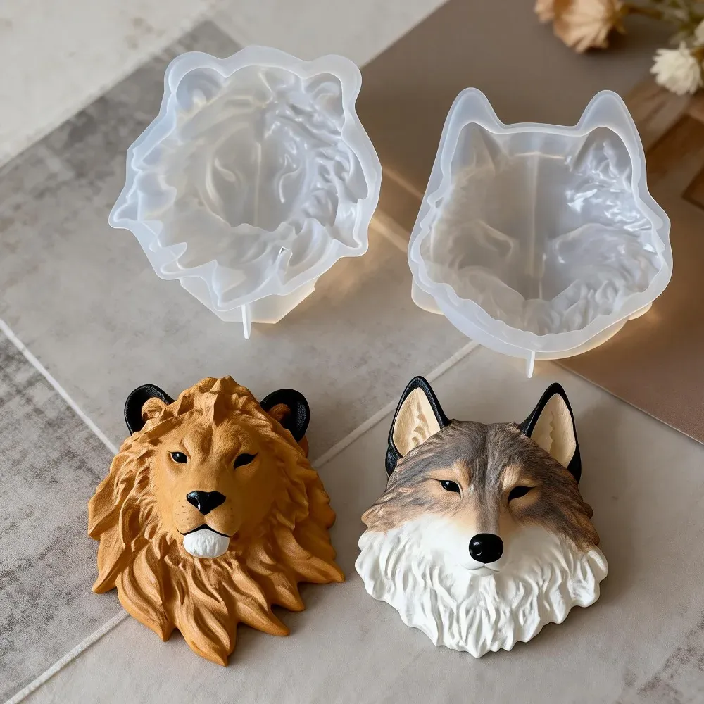 Moule silicone tête d'animal pour décoration murale résine