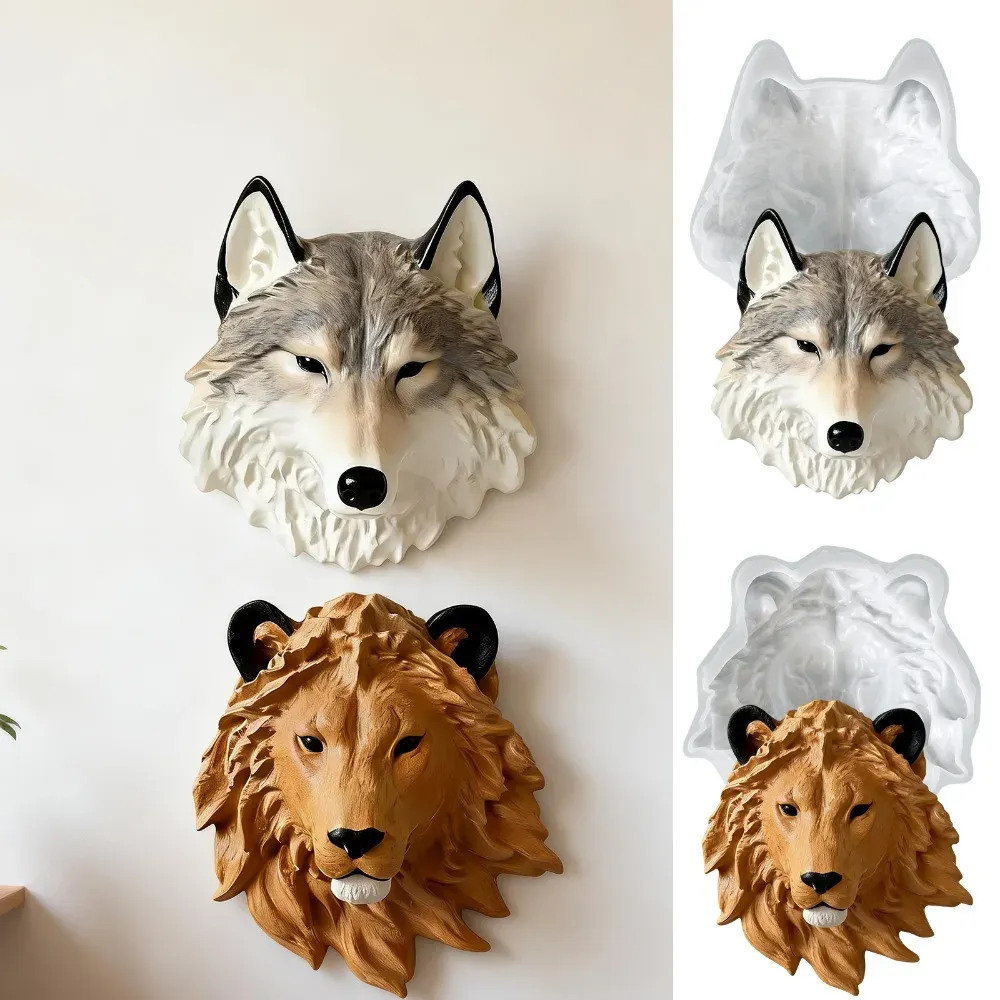 Moule silicone tête d'animal pour décoration murale résine