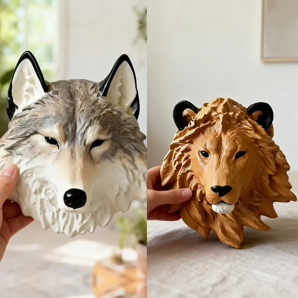 Moule silicone tête d'animal pour décoration murale résine