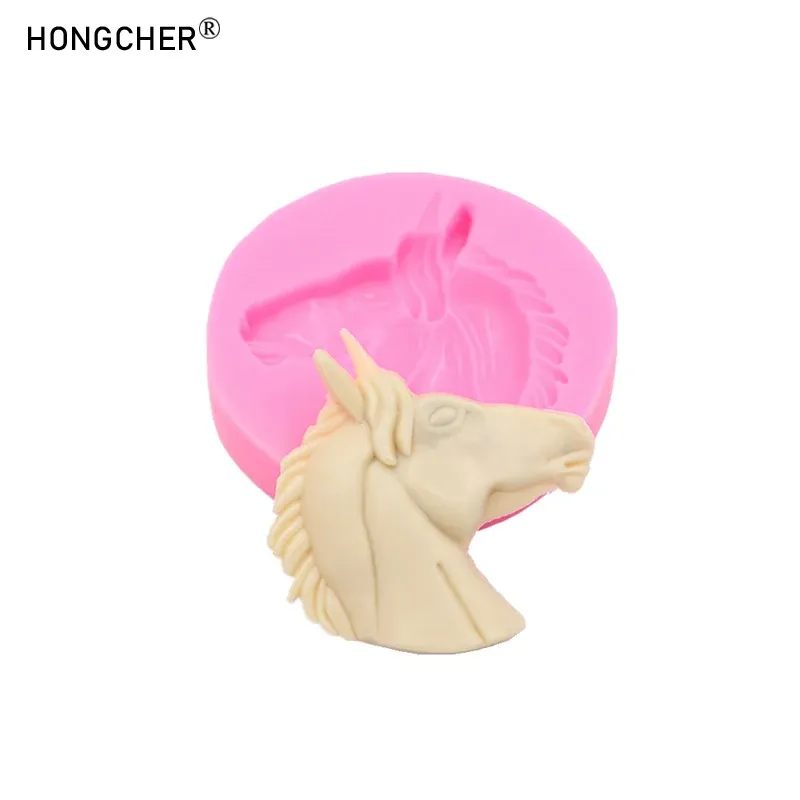 Moule silicone tête lion cheval pour bijoux chocolat