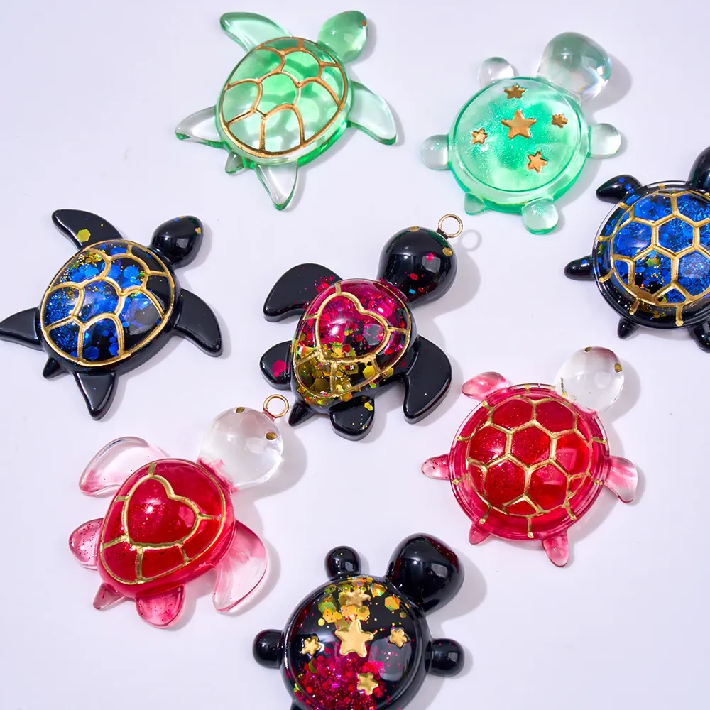 Moule silicone tortue marine 4 cavités porte-clés pendentif