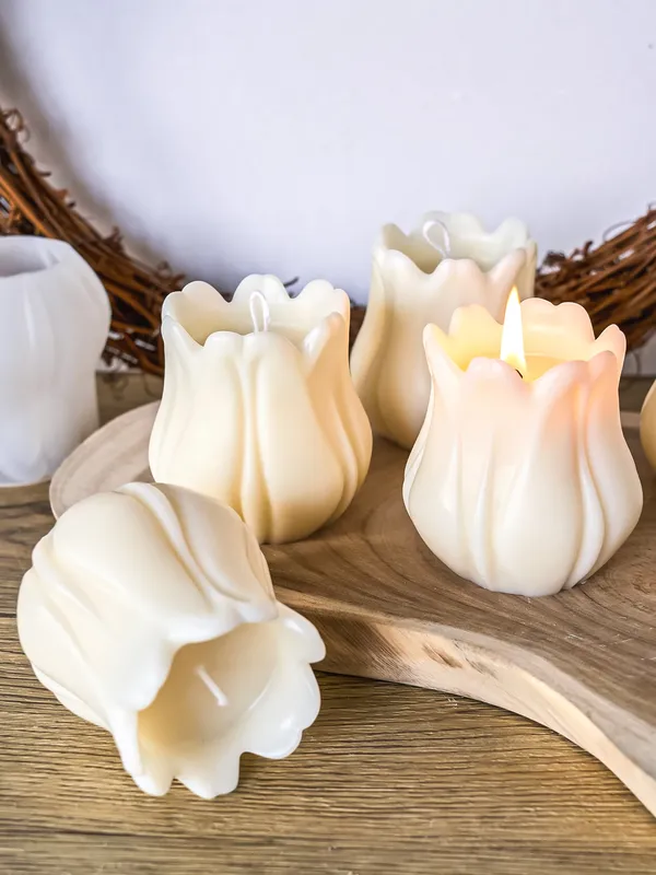 Moule silicone tulipe 3D pour bougies et décoration intérieure