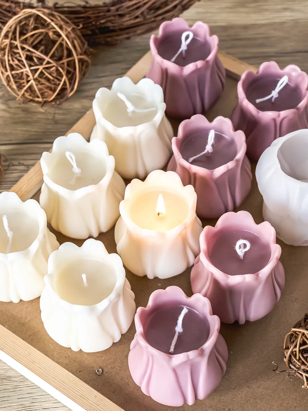 Moule silicone tulipe 3D pour bougies et décoration intérieure