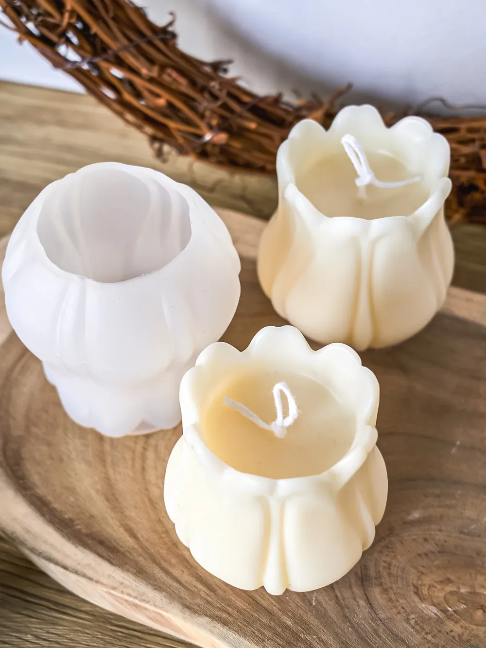Moule silicone tulipe 3D pour bougies et décoration intérieure