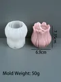 Moule silicone tulipe 3D pour bougies et décoration intérieure – Couleur Gris clair
