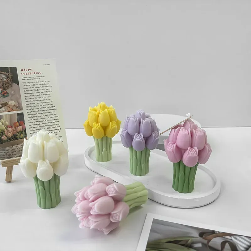 Moule silicone tulipe pour bougie et savon