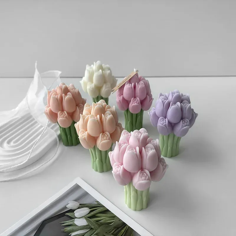 Moule silicone tulipe pour bougie et savon