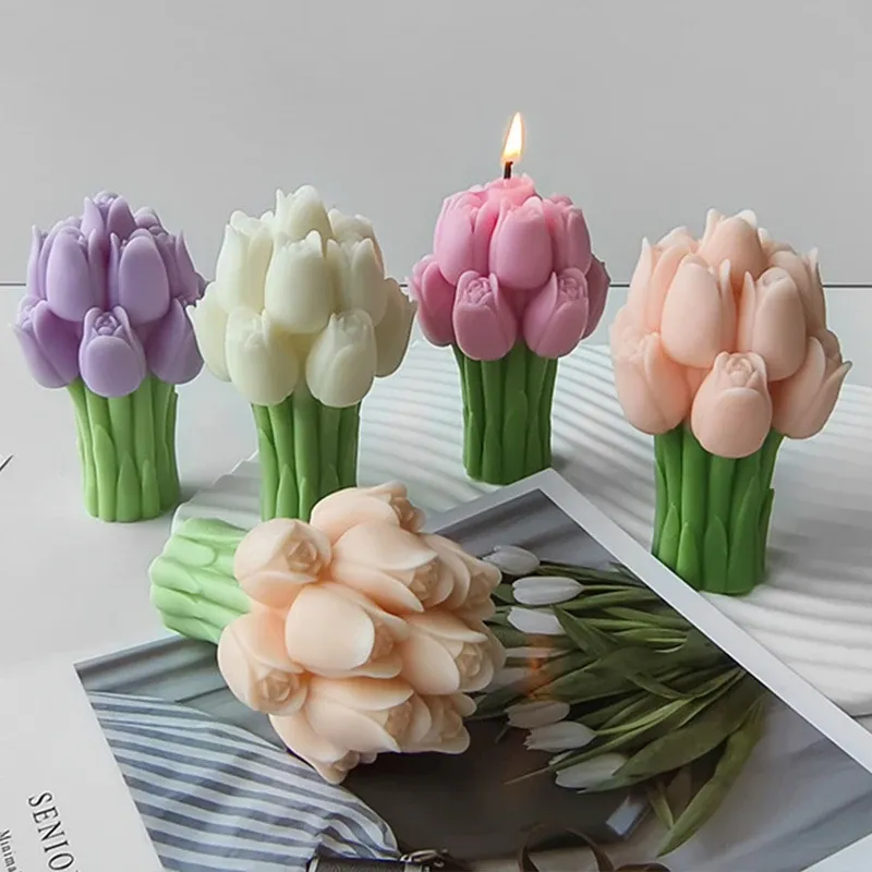 Moule silicone tulipe pour bougie et savon