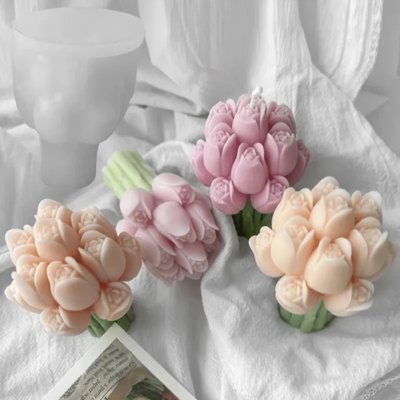 Moule silicone tulipe pour bougie et savon