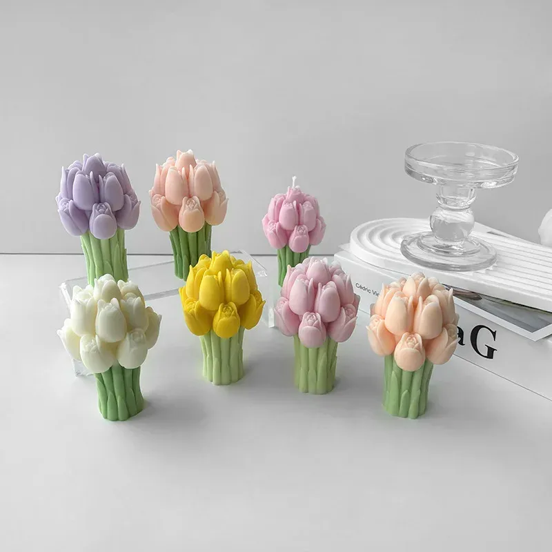 Moule silicone tulipe pour bougie et savon