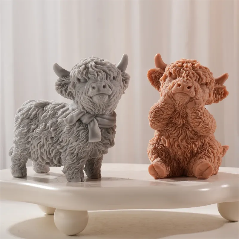Moule silicone vache Highland pour bougies et décoration