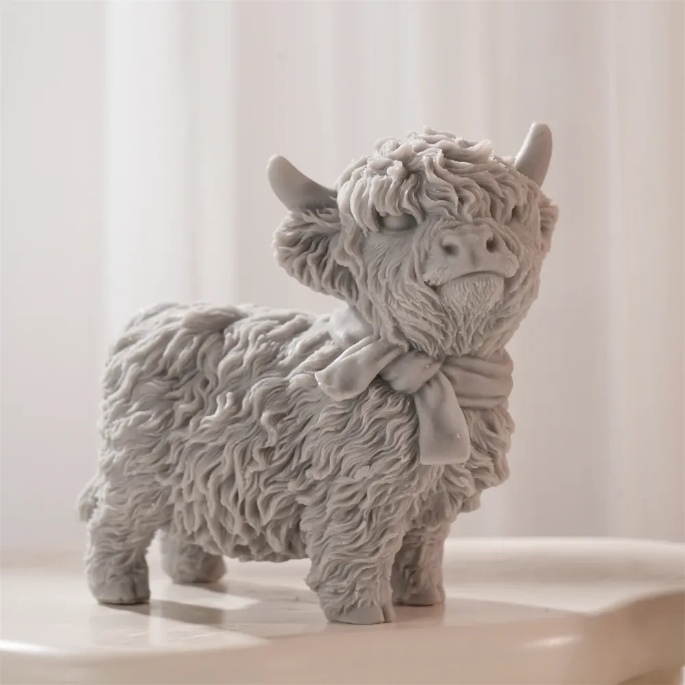 Moule silicone vache Highland pour bougies et décoration