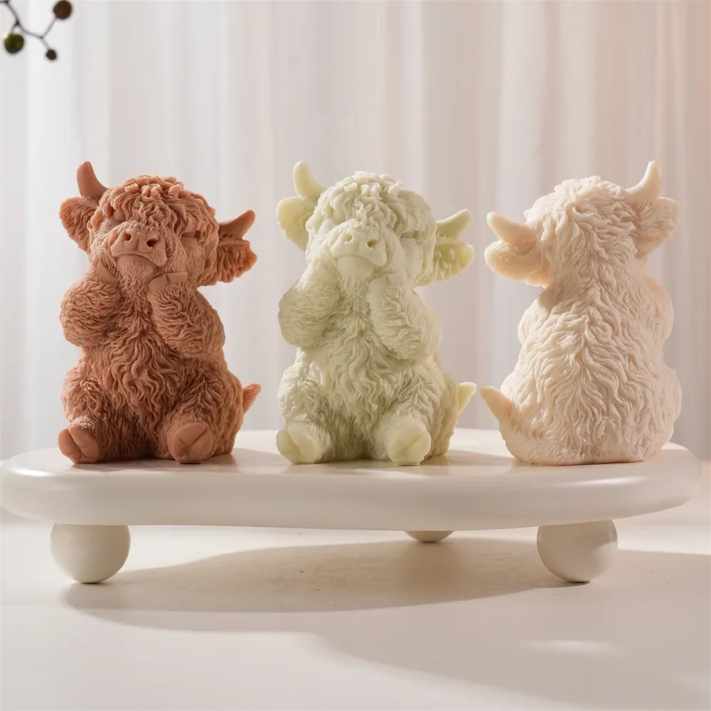 Moule silicone vache Highland pour bougies et décoration