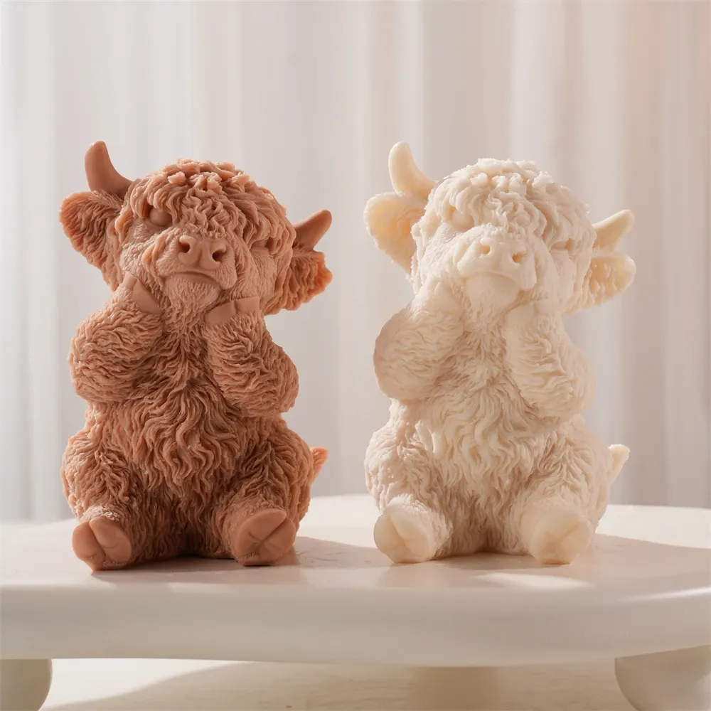 Moule silicone vache Highland pour bougies et décoration