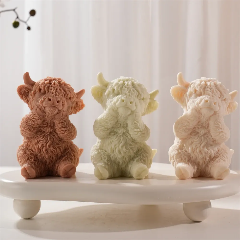 Moule silicone vache Highland pour bougies et décoration
