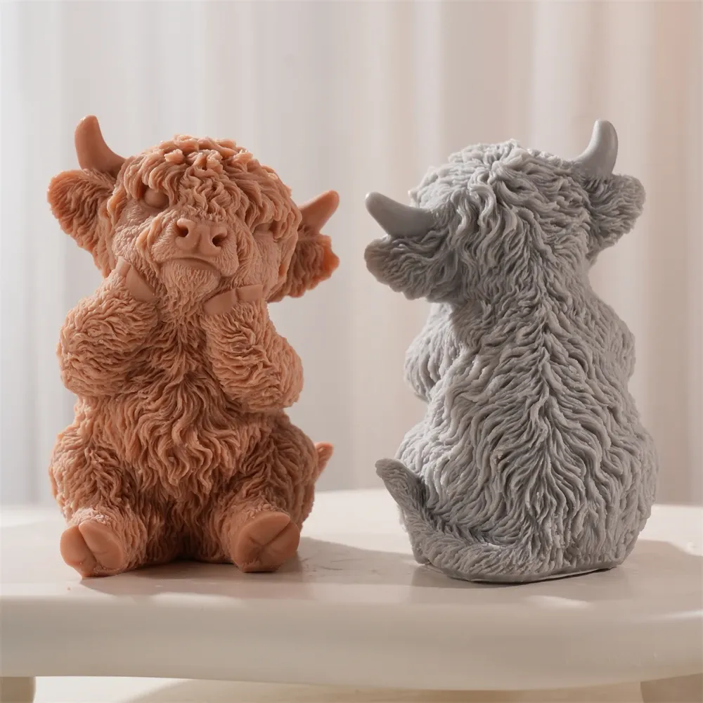 Moule silicone vache Highland pour bougies et décoration