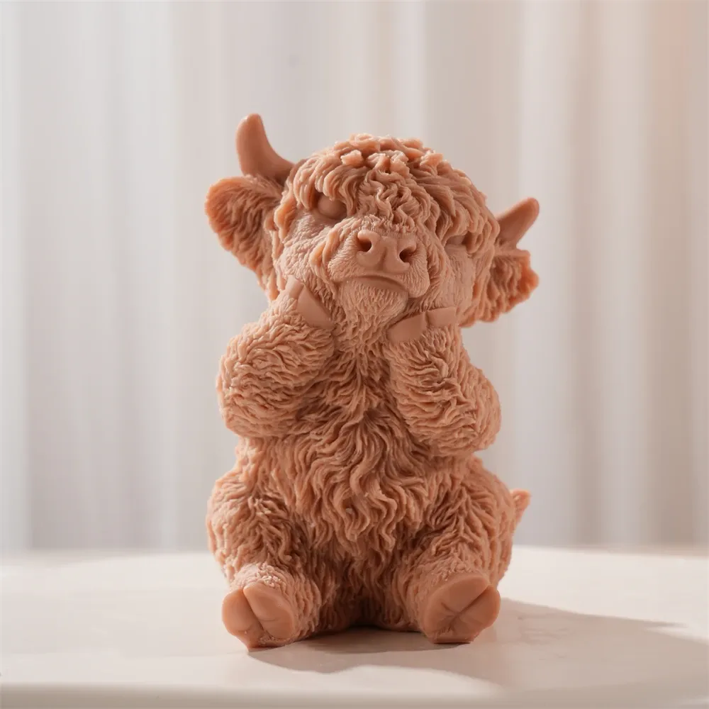Moule silicone vache Highland pour bougies et décoration