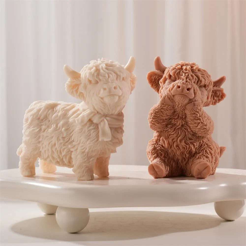 Moule silicone vache Highland pour bougies et décoration