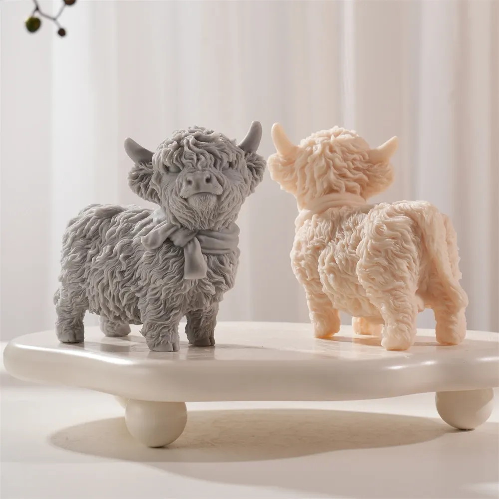 Moule silicone vache Highland pour bougies et décoration