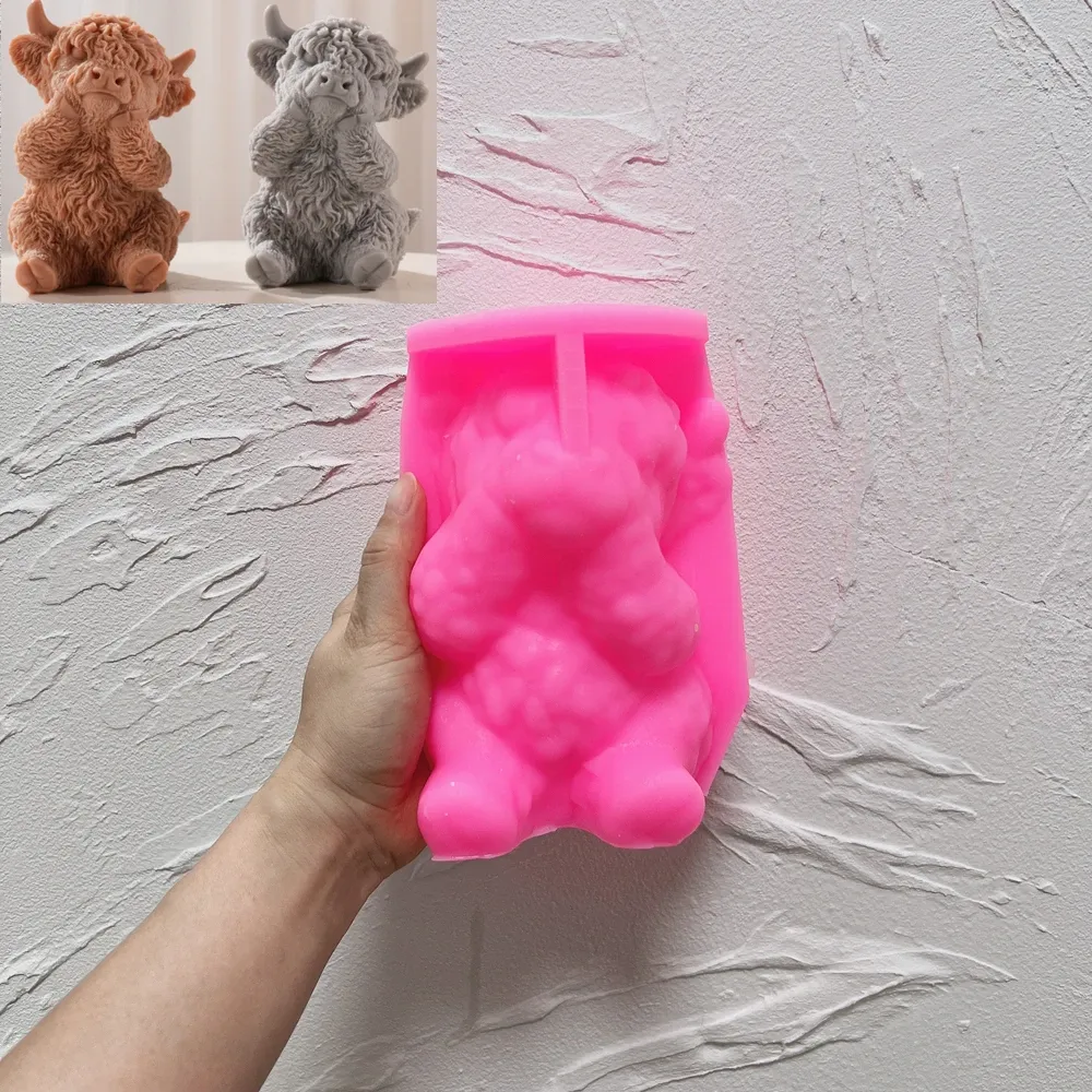 Moule silicone vache Highland pour bougies et décoration