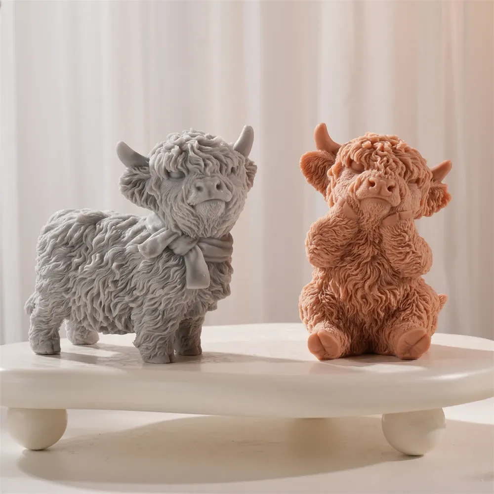 Moule silicone vache Highland pour bougies et décoration