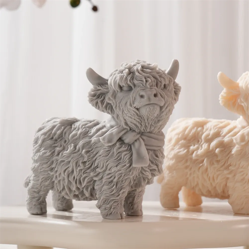 Moule silicone vache Highland pour bougies et décoration