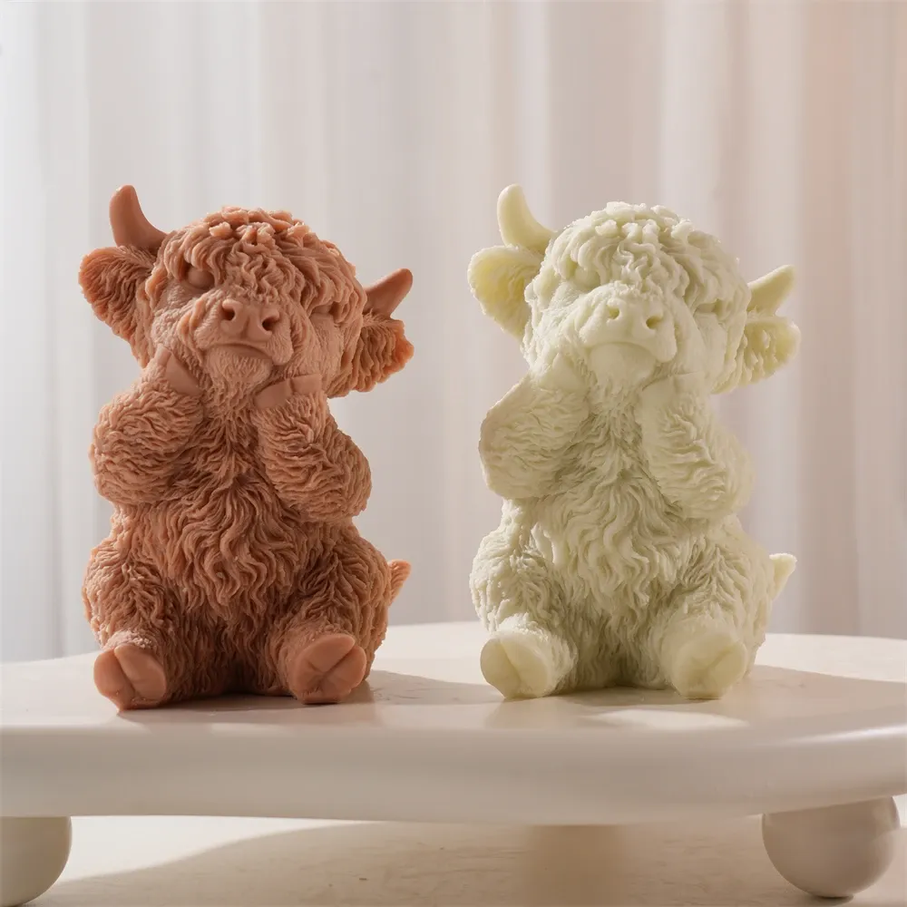 Moule silicone vache Highland pour bougies et décoration