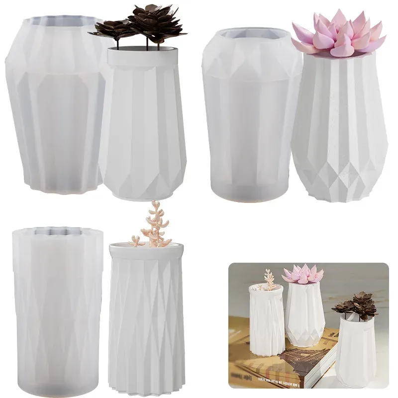 Moule silicone vase et pot de fleur pour artisanat résine