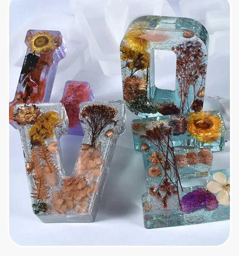 Moule silicone vase rayé 26 lettres pour pot fleurs