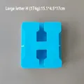 Moule silicone vase rayé 26 lettres pour pot fleurs – Couleur H blue