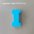 Moule silicone vase rayé 26 lettres pour pot fleurs – Couleur I blue
