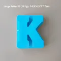 Moule silicone vase rayé 26 lettres pour pot fleurs – Couleur K blue