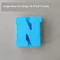 Moule silicone vase rayé 26 lettres pour pot fleurs – Couleur N blue