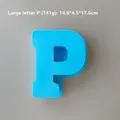 Moule silicone vase rayé 26 lettres pour pot fleurs – Couleur P blue