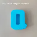 Moule silicone vase rayé 26 lettres pour pot fleurs – Couleur Q blue