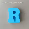 Moule silicone vase rayé 26 lettres pour pot fleurs – Couleur R blue
