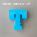 Moule silicone vase rayé 26 lettres pour pot fleurs – Couleur T blue