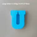 Moule silicone vase rayé 26 lettres pour pot fleurs – Couleur U blue