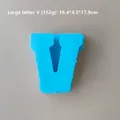 Moule silicone vase rayé 26 lettres pour pot fleurs – Couleur V blue